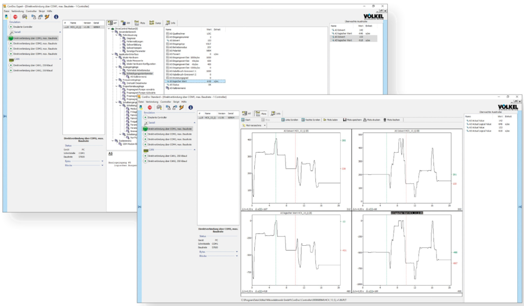 Screenshots of the ConDoc® PC software.